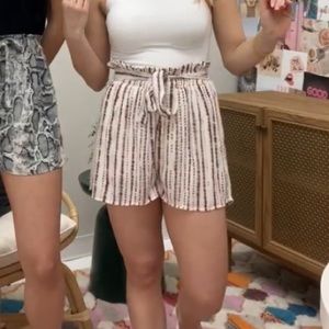 High waisted print shorts